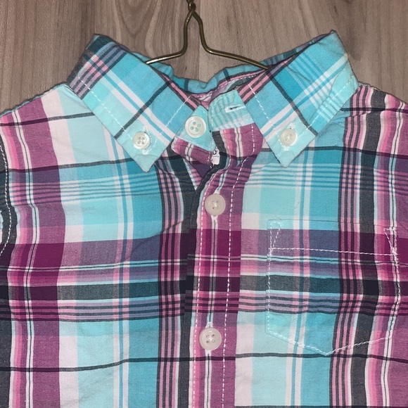 Gymboree blue and purple button up 12-18M - Picture 2 of 6